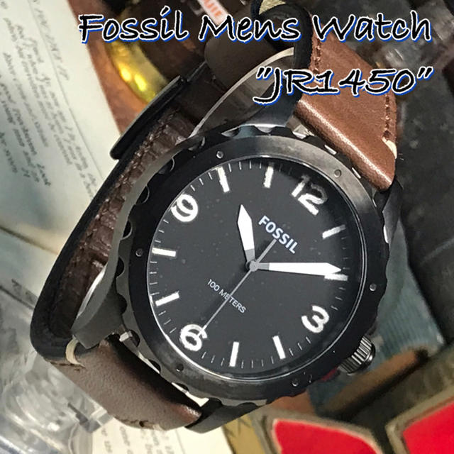 FOSSIL(フォッシル)のFossile フォッシル メンズ腕時計 JR1450 純正本革ベルト ブラック メンズの時計(腕時計(アナログ))の商品写真