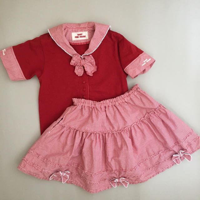 PINK HOUSE(ピンクハウス)のベビーピンクハウス S 100 セットアップ BABY PINK HOUSE キッズ/ベビー/マタニティのキッズ服女の子用(90cm~)(スカート)の商品写真