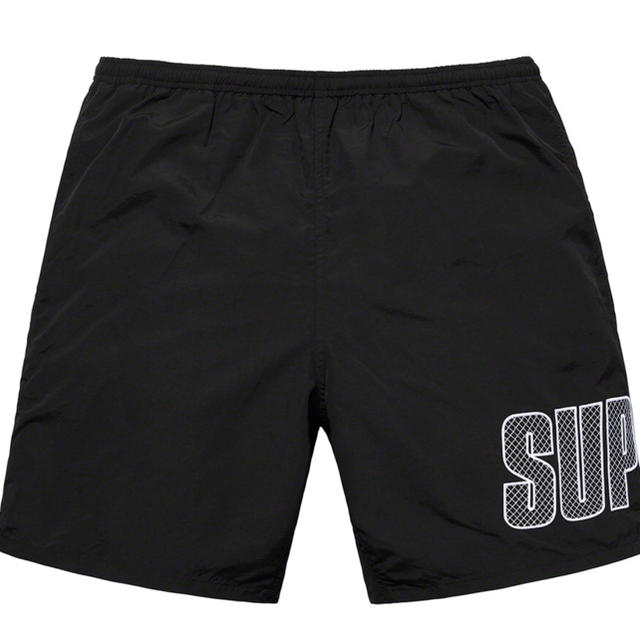 Supreme(シュプリーム)のSupreme Logo Appliqué Water Short 黒S メンズのパンツ(ショートパンツ)の商品写真