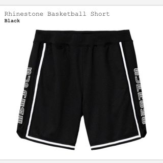 シュプリーム(Supreme)の黒 Sサイズ Rhinestone Basketball Short (ショートパンツ)