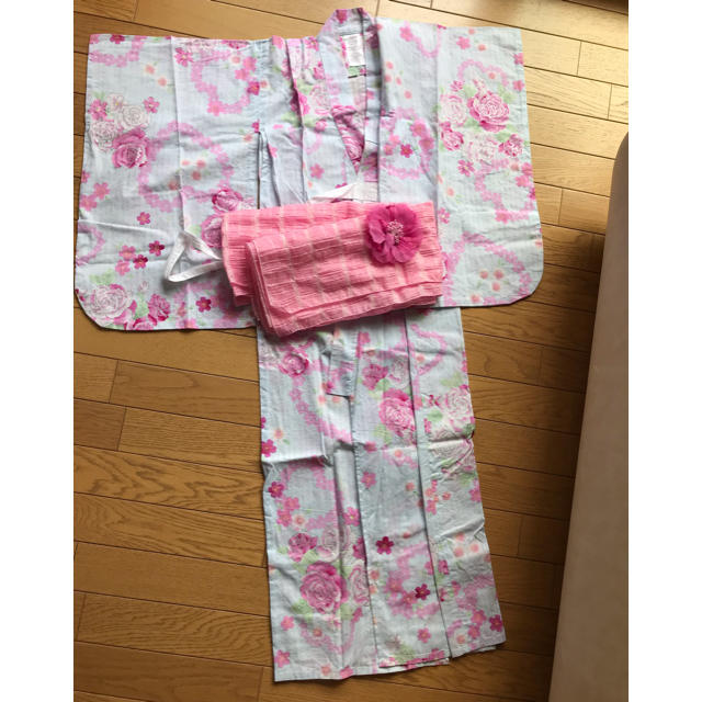 浴衣・帯セット  女児 120 キッズ/ベビー/マタニティのキッズ服女の子用(90cm~)(甚平/浴衣)の商品写真