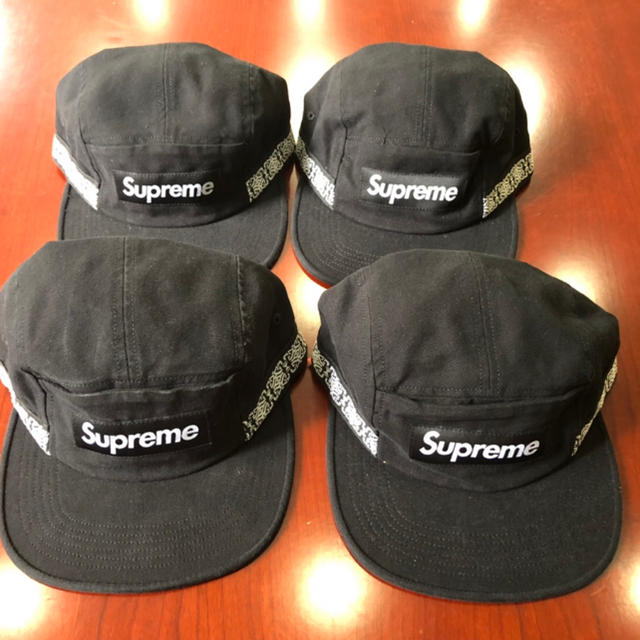 2019ss Supreme  Side Tape Camp Cap ブラック帽子