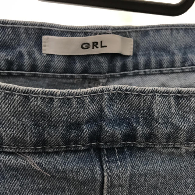 GRLグレイル両足スリットデニムワイドパンツSサイズ綿100ダレノガレ