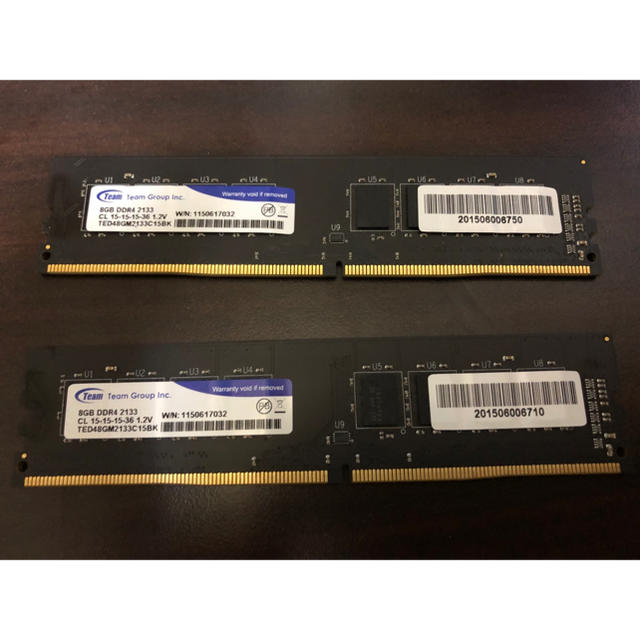 Team DDR4 8GBx2枚 16GB