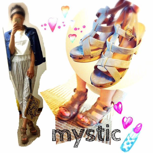 mystic(ミスティック)のクロスTサンダル mystic 値下げ レディースの靴/シューズ(サンダル)の商品写真