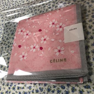 セリーヌ(celine)の【新品】CELINE セリーヌ ピンク 桜 マガダム 大判 ハンカチ 日本製(ハンカチ)