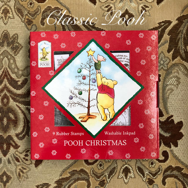 Disney(ディズニー)の未使用 レア！！ クラシックプー スタンプセット POOH CHRISTMAS インテリア/住まい/日用品の文房具(印鑑/スタンプ/朱肉)の商品写真