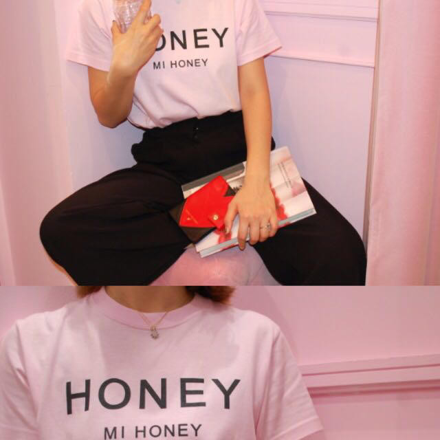 Honey mi Honey(ハニーミーハニー)のhoneymehoney ロゴTシャツ レディースのトップス(Tシャツ(半袖/袖なし))の商品写真