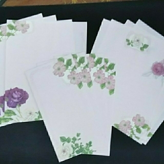 紙モノ  薔薇レターセット(カード/レター/ラッピング)