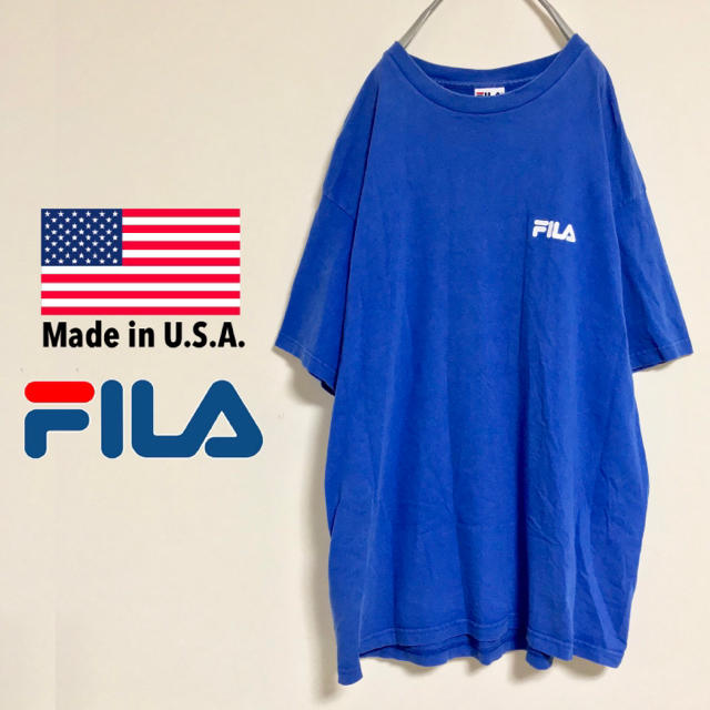 FILA(フィラ)の【90s Made in USA 】FILA 人気のワンポイント刺繍ロゴTシャツ メンズのトップス(Tシャツ/カットソー(半袖/袖なし))の商品写真