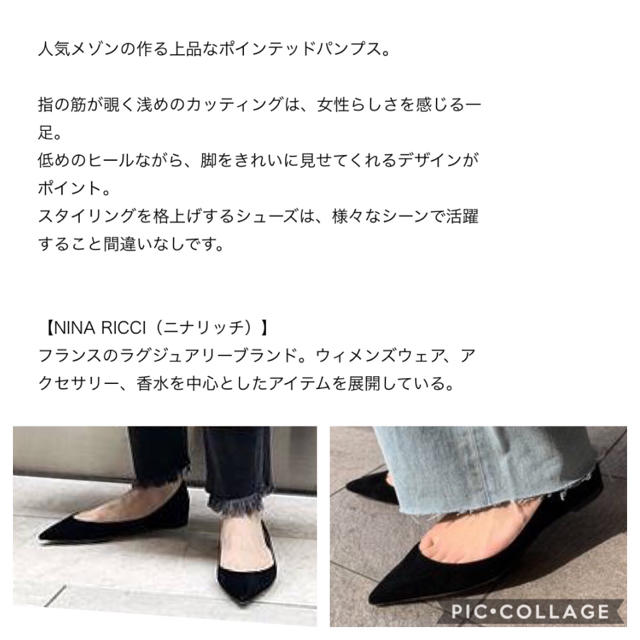 DEUXIEME CLASSE(ドゥーズィエムクラス)のNINA RICCI ニナリッチ ポインテッドフラットシューズ 36 レディースの靴/シューズ(ハイヒール/パンプス)の商品写真