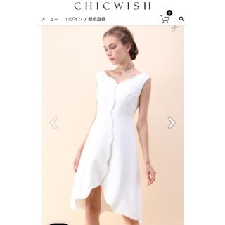 シックウィッシュ(Chicwish)の海外 ドレス ワンピース ホワイト Aライン 清楚 パーティ フェミニン キャバ(ミニワンピース)