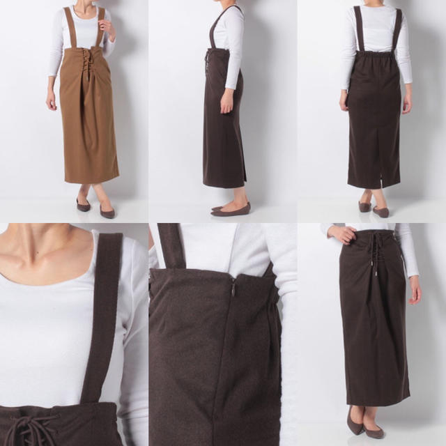 DouDou(ドゥドゥ)の美品 ヘリンボーン サス付 スカート レディースのスカート(ロングスカート)の商品写真