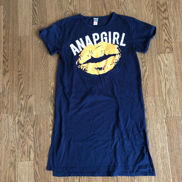 ANAP(アナップ)のANAP GIRL ロングTシャツ Sサイズ キッズ/ベビー/マタニティのキッズ服女の子用(90cm~)(Tシャツ/カットソー)の商品写真