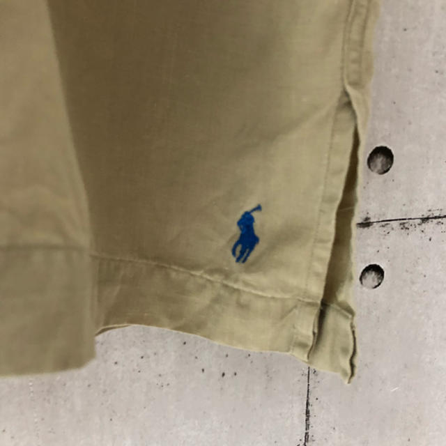 POLO RALPH LAUREN(ポロラルフローレン)の【超レア】90s ポロラルフローレン オープンカラーシャツ 麻シルク  ベージュ メンズのトップス(シャツ)の商品写真