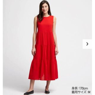 ユニクロ(UNIQLO)のUNIQLO ティアードロングワンピース (ノースリーブ)(ロングワンピース/マキシワンピース)