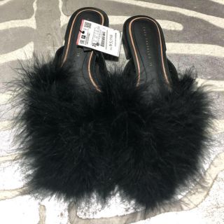 ザラ(ZARA)のZARA サボ ファー サンダル(サンダル)