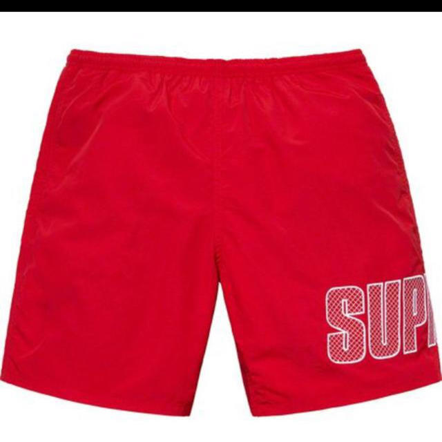 supreme Logo Appliqué Water Short 赤 Mサイズ