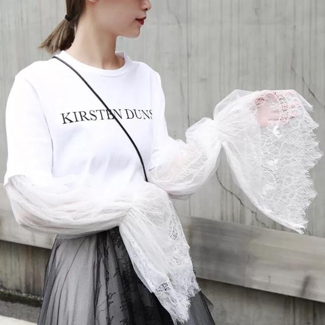 組み合わせ自由自在 新品 RESTIR 長袖 レース Tシャツ 白 | motlobo.ac.bw