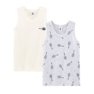 プチバトー(PETIT BATEAU)のREN様専用♡6ans プチバトー ラケットプリントタンクトップ２枚組(下着)