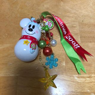 ディズニー(Disney)のディズニー 25周年 Xmas 雪だるまミッキー キーホルダー 値下げ(キーホルダー)