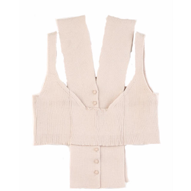 TAN / LAYERED RIB CAMISOLE・BEIGE