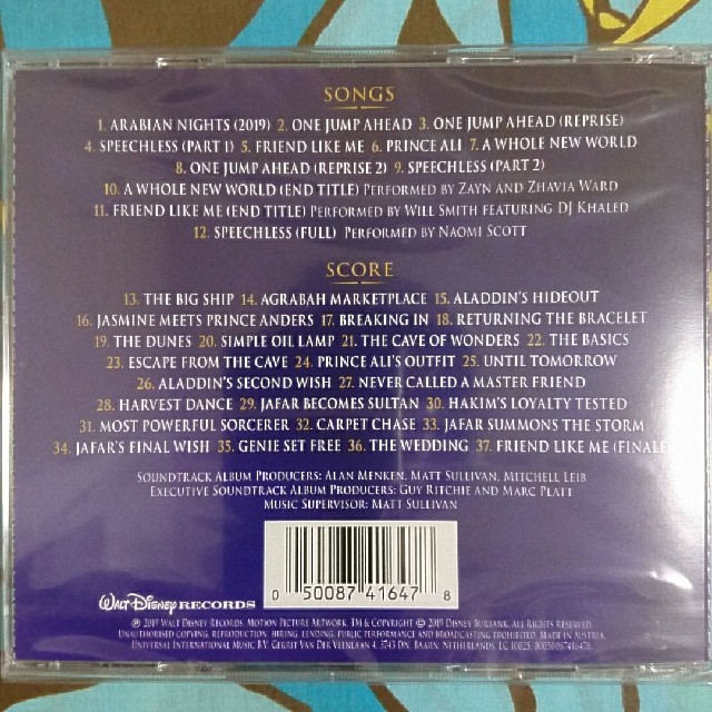 Disney(ディズニー)のAladdin OST/Alan Menken エンタメ/ホビーのCD(映画音楽)の商品写真