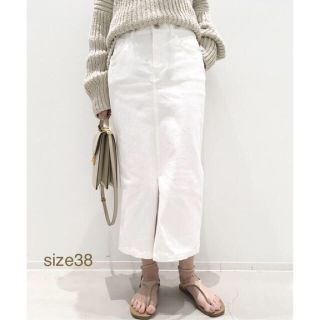 アパルトモンドゥーズィエムクラス(L'Appartement DEUXIEME CLASSE)のWhite Denim スカート 38【新品】最終値下げ(ひざ丈スカート)