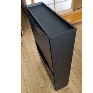 イケア(IKEA)のsolid様専用　IKEA　TRONESシューズキャビネット/ブラック2個セット(棚/ラック/タンス)