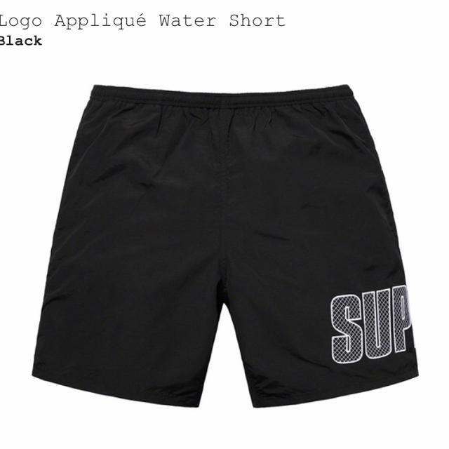 黒 M Supreme Logo Appliqu Water Short 水着