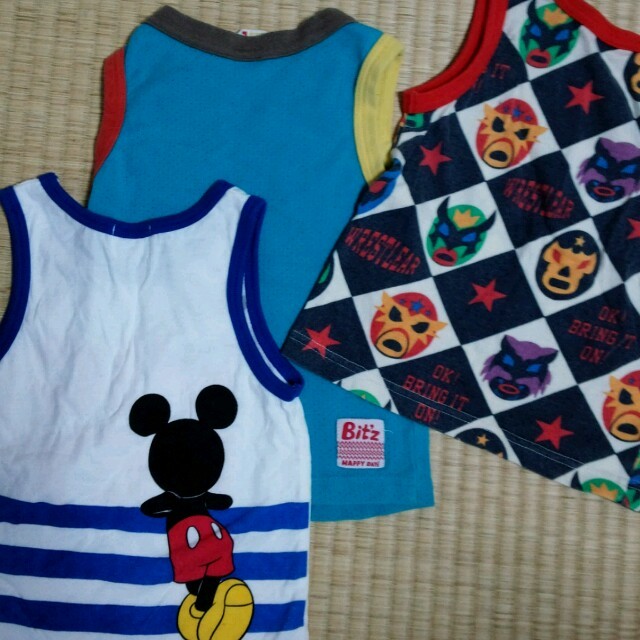 JUNK STORE(ジャンクストアー)のランニングシャツ3枚セット☆ キッズ/ベビー/マタニティのキッズ服男の子用(90cm~)(Tシャツ/カットソー)の商品写真