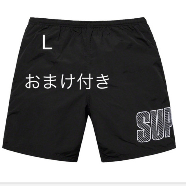 Supreme(シュプリーム)のL Logo Appliqué Water Short 水着 black メンズの水着/浴衣(水着)の商品写真