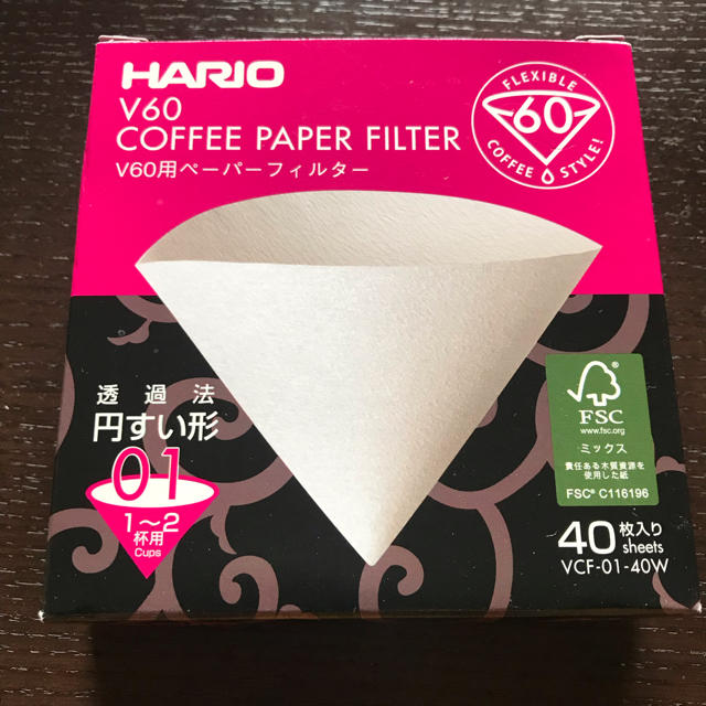 HARIO(ハリオ)の🌷HARIO円すい形 Ｖ60ペーパー用フィルター 40枚 スマホ/家電/カメラの調理家電(コーヒーメーカー)の商品写真