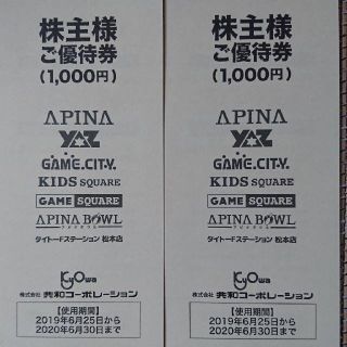 共和コーポレーション 株主優待 2000円分(ショッピング)