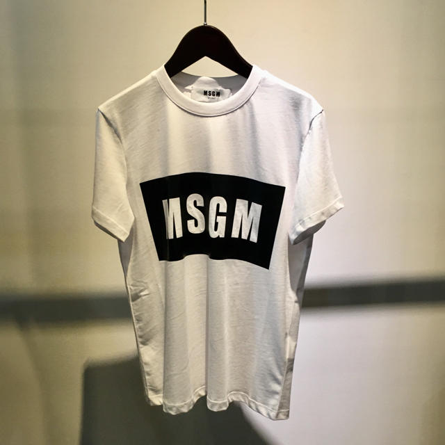 レディースMSGM エムエスジーエム 新品 ボックス ロゴ Tシャツ ホワイト