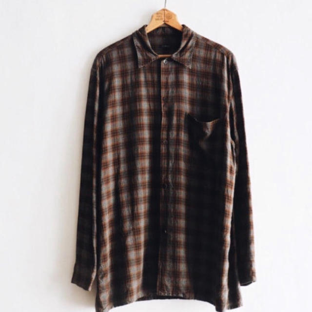 comoli レーヨン オープンカラー チェックシャツ 19ss  サイズ3 1