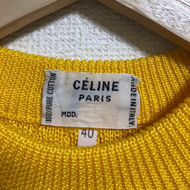 celine(セリーヌ)の値下げ中、CELINE、セリーヌ、サマーニット、黄色、夏、おしゃれ、可愛い レディースのトップス(ニット/セーター)の商品写真