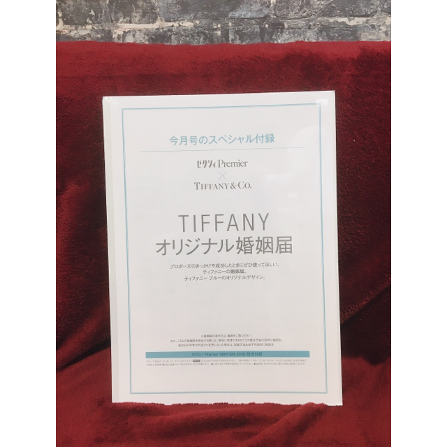 Tiffany & Co.(ティファニー)の《お値下げしました》ティファニー婚姻届 エンタメ/ホビーの雑誌(ファッション)の商品写真