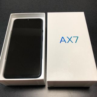 新品未使用OPPO AX7 ブルー SIMフリー オッポ(スマートフォン本体)