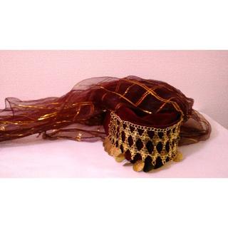 トルコの民族衣装☆ボルドーの飾り付き帽子（色違いあります）(その他)