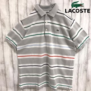 ラコステ(LACOSTE)の激レア 90s 古着 ラコステ ワンポイントロゴ ボーダー  ポロシャツ(ポロシャツ)