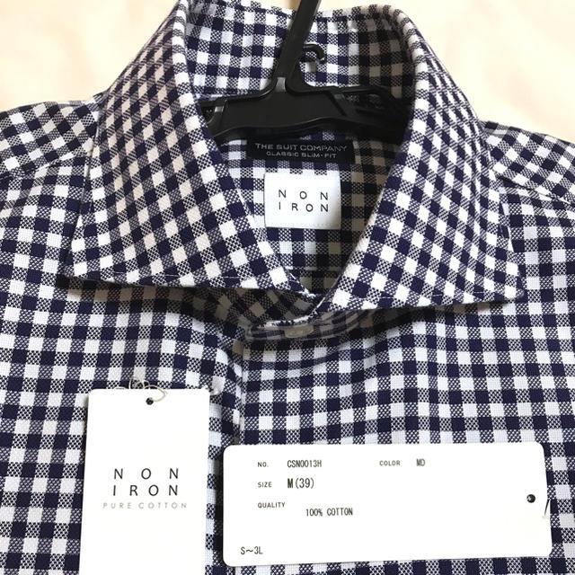 THE SUIT COMPANY(スーツカンパニー)の新品☆スーツカンパニー 半袖ドレスシャツ ギンガムチェック ネイビー×ホワイトM メンズのトップス(シャツ)の商品写真