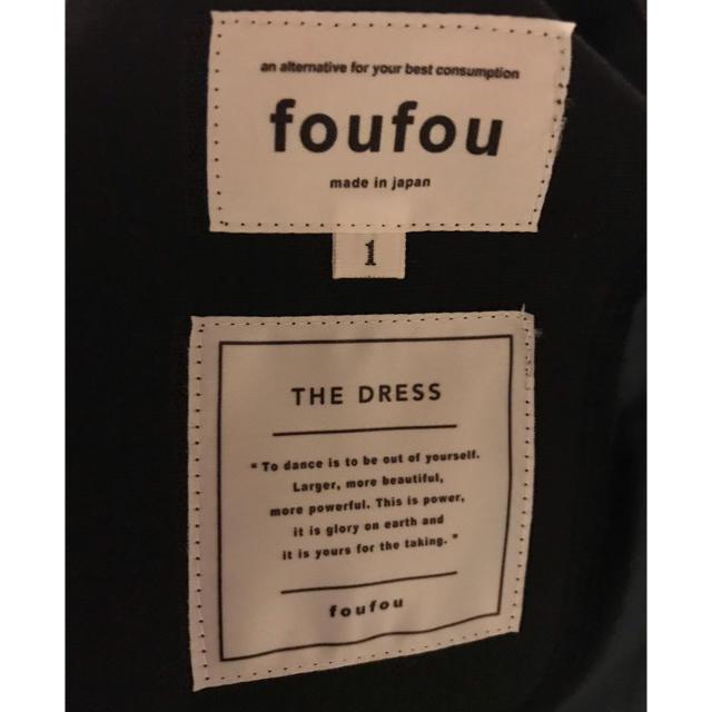 新品未使用 foufou フーフー THE DRESS #00 ワンピース