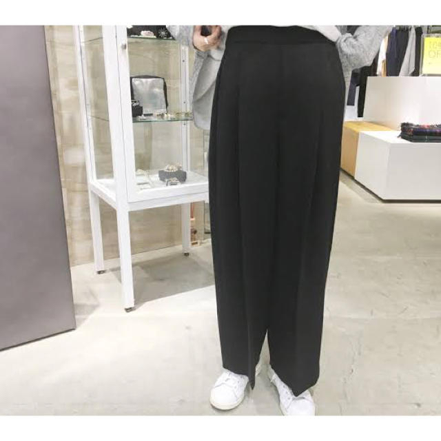 引き出物 エンフォルド センタープレスワイドゴムTROUSER ENFOLD ダブルクロス カジュアルパンツ