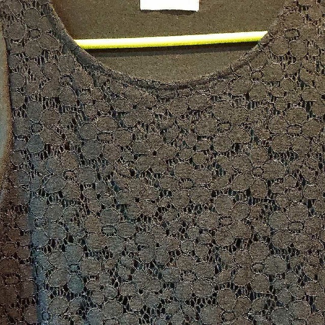 トップス カットソー Tシャツ レース フリル 黒 レディースのトップス(カットソー(半袖/袖なし))の商品写真