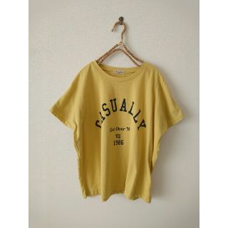 サマンサモスモス(SM2)のサマンサモスモスSM2  プリントロゴカットソーＴシャツ 半袖 F イエロー(Tシャツ(半袖/袖なし))