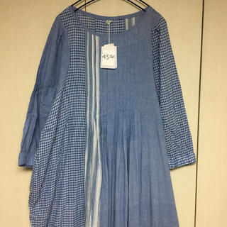完売新品45R梅雨風カディミックスのタックドレス 限定特売品 