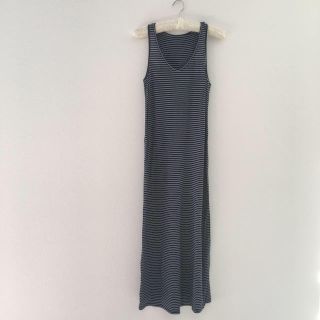 ユニクロ(UNIQLO)の♡ユニクロ エアリズム♡ワンピース♡ボーダー♡紺色×白♡(ロングワンピース/マキシワンピース)