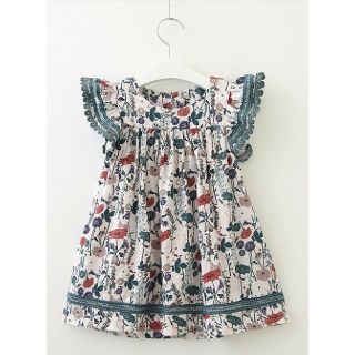 130★新品★グリーンの花柄ワンピース(ワンピース)