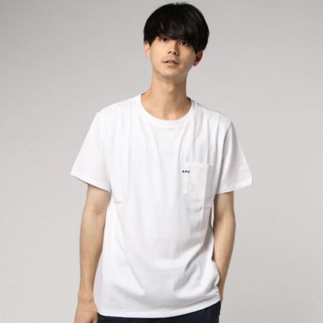 カットソー A.P.C Tシャツ Mサイズの通販 by ron|アーペーセーなら 新しく着き 【A.P.C./アー・ペー・セー】ポケットTシャツ ホワイト 新品・未使用 Tシャツ/カットソー(半袖/袖なし)